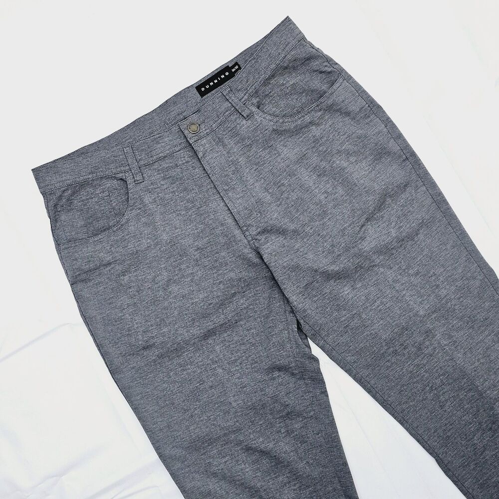 Dunning Golf Everbest Pants Gray Mens Size 34x32 Performance Flat Front‎